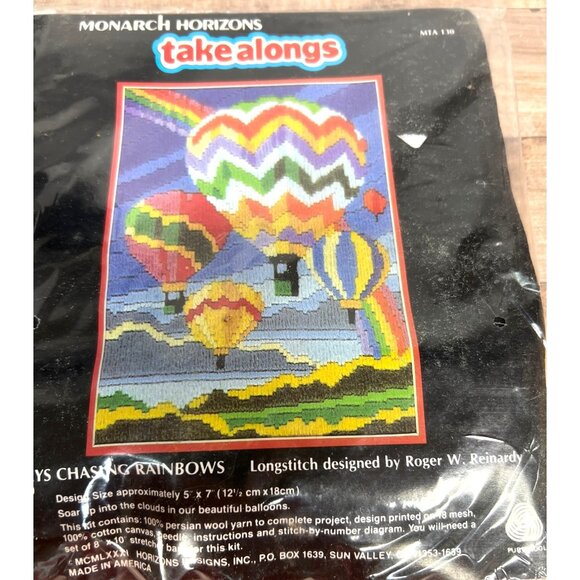 Monarch Horizons Longstitch Kit Always Chasing Rainbows 5"x7" With Yarn & Canvas - Picture 3 of 4